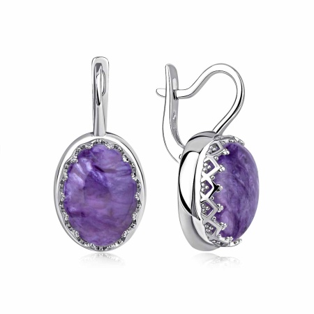 Купить оптом серьги из серебра с чароитами 2340461963 от Krasnoe