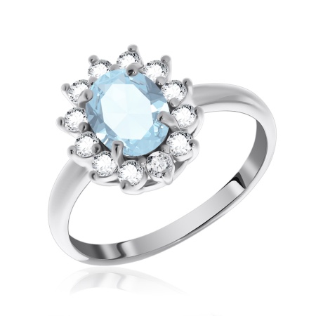 Купить оптом кольцо из серебра с топазом и фианитами 1340700216л от Krasnoe