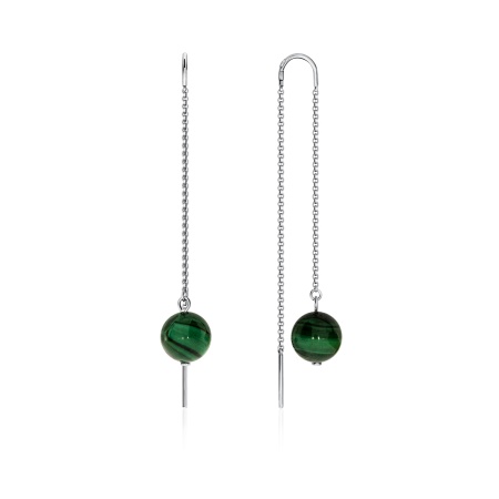 Купить оптом серьги из серебра с малахитами 2340380710 от Krasnoe