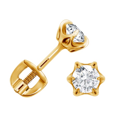 Купить оптом пусеты из серебра с фианитами П320200340 от Krasnoe