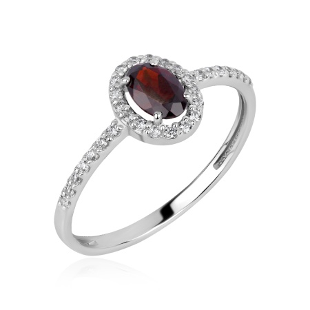 Купить оптом кольцо из серебра с гранатом и фианитами 1340825606 от Krasnoe