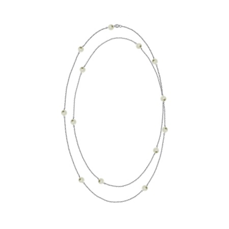 Купить оптом колье из серебра с жемчугами 8340246196-130 от Krasnoe