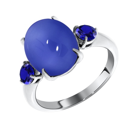 Купить оптом кольцо из серебра с халцедоном и ситаллами 1340600367-82 от Krasnoe