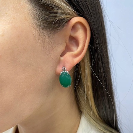 Купить оптом серьги из серебра с агатами 2340390112-60 от Krasnoe