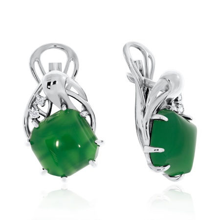 Купить оптом серьги из серебра с агатами и фианитами 2340390984-60 от Krasnoe