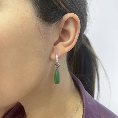 Купить оптом серьги из серебра с агатами и фианитами 2340391347л-60 от Krasnoe