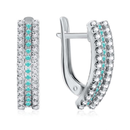 Купить оптом серьги из серебра с ситаллами и фианитами 2340870165 от Krasnoe