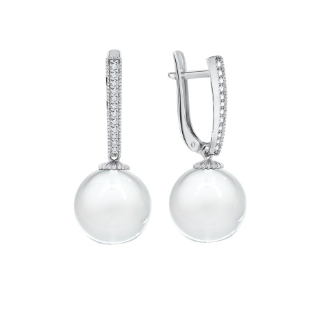 Оптом серьги из серебра с горным хрусталем и фианитами 2340520822л цена от Krasnoe Купить оптом серьги из серебра с горным хрусталем и фианитами 2340520822л от Krasnoe