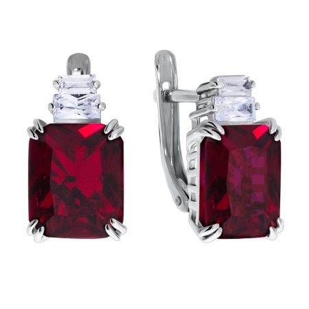 Купить оптом серьги из серебра с кварцем и фианитами 2340180224-37 от Krasnoe