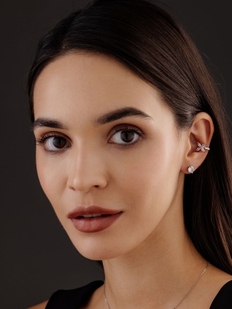 Купить оптом пусеты из серебра с фианитами П340200860 от Krasnoe