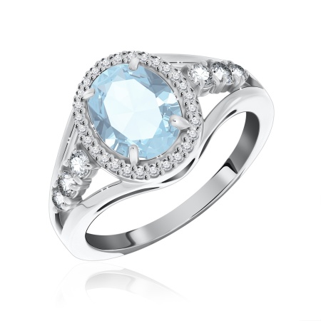 Купить оптом кольцо из серебра с топазом и фианитами 1340700182л от Krasnoe