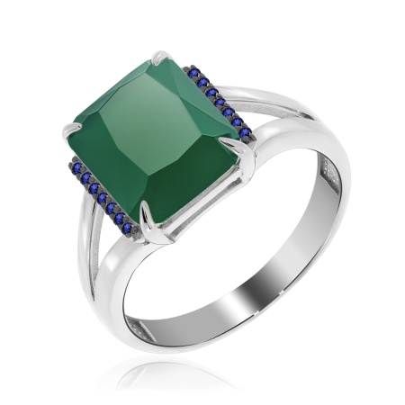 Купить оптом кольцо из серебра с агатом и ситаллами 1348391543л-82 от Krasnoe