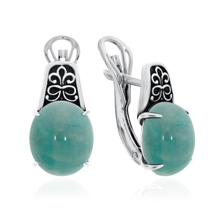 Купить оптом серьги из серебра с амазонитами 2310370993 от Krasnoe