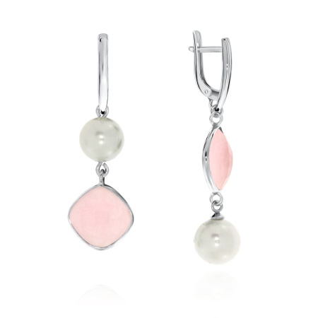 Купить оптом серьги из серебра с жемчугами и агатами 2340392906-30 от Krasnoe