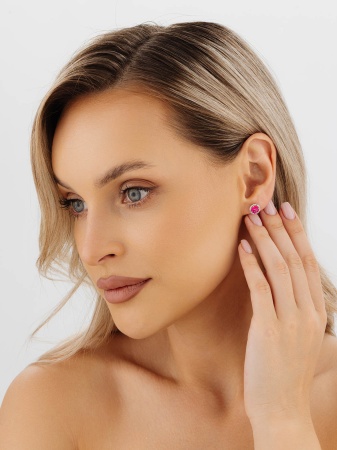 Купить оптом пусеты из серебра с топазами и фианитами 2340071972л-30 от Krasnoe