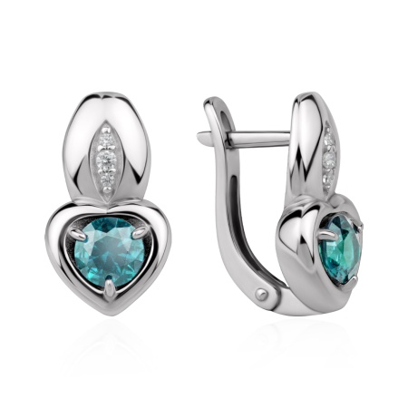 Купить оптом серьги из серебра с ситаллами и фианитами 2340С34840л-64 от Krasnoe