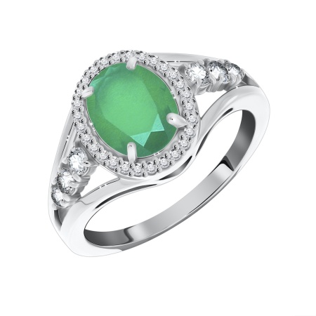 Купить оптом кольцо из серебра с агатом и фианитами 1340390182л-60 от Krasnoe