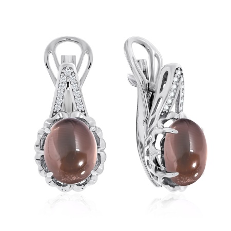 Купить оптом серьги из серебра с топазами и фианитами 2340781213л от Krasnoe