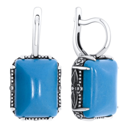 Купить оптом серьги из серебра с бирюзой 2310275703 от Krasnoe