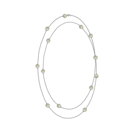 Купить оптом колье из серебра с жемчугами 8340056196-130 от Krasnoe