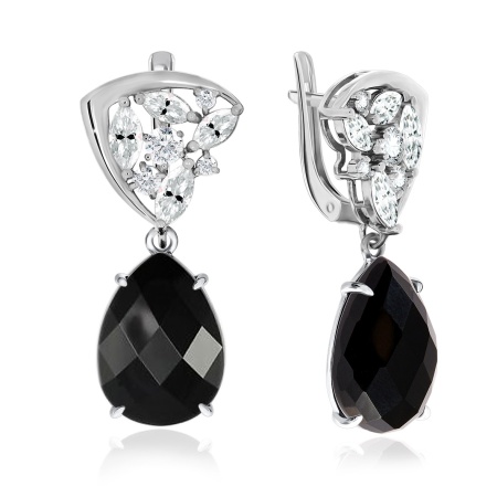 Купить оптом серьги из серебра с агатами и фианитами 2340390885-20 от Krasnoe