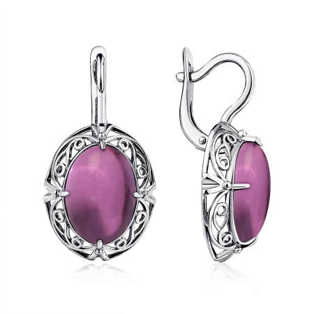 Купить оптом серьги из серебра с родолитами 2340445083 от Krasnoe