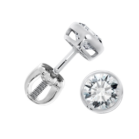 Купить оптом пусеты из серебра с фианитами П340203050 от Krasnoe