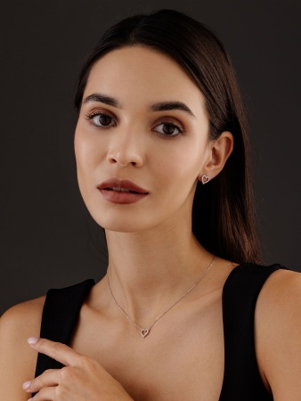 Купить оптом пусеты из серебра с фианитами 2340205284л от Krasnoe