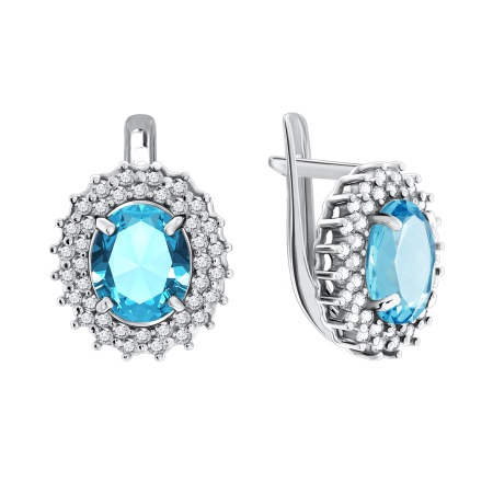 Купить оптом серьги из серебра со шпинелью и фианитами 2340840145л-73 от Krasnoe