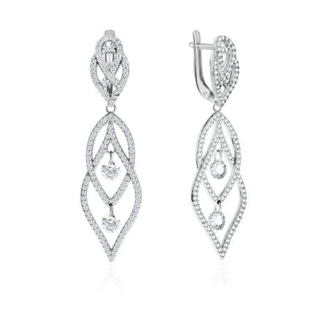 Купить оптом серьги из серебра с фианитами 2340200782л от Krasnoe