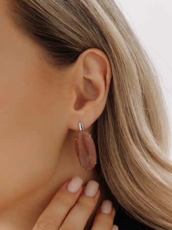 Купить оптом серьги из серебра с халцедонами 2340605044-30 от Krasnoe