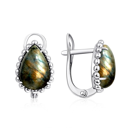 Купить оптом серьги из серебра с лабрадоритами 2340Л05093 от Krasnoe