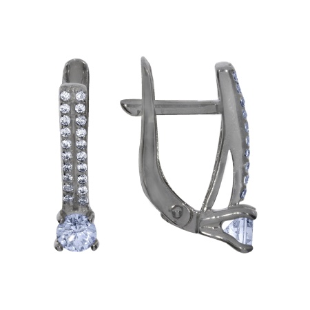 Купить оптом серьги из серебра с фианитами 2340200019 от Krasnoe