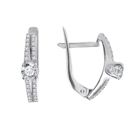 Купить оптом серьги из серебра с фианитами 2340200008 от Krasnoe