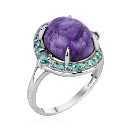 Купить оптом кольцо из серебра с чароитом и ситаллами 1340466335л от Krasnoe