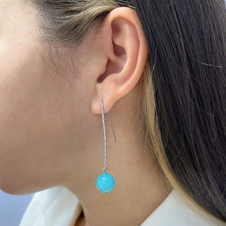 Купить оптом серьги из серебра с агатами 2340651081-77 от Krasnoe