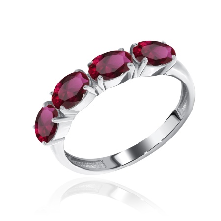 Купить оптом кольцо из серебра с натуральными корундами 1340161182-30 от Krasnoe