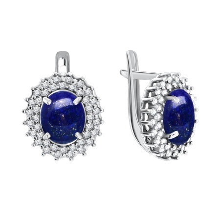 Купить оптом серьги из серебра с лазуритами и фианитами 2340470145л от Krasnoe