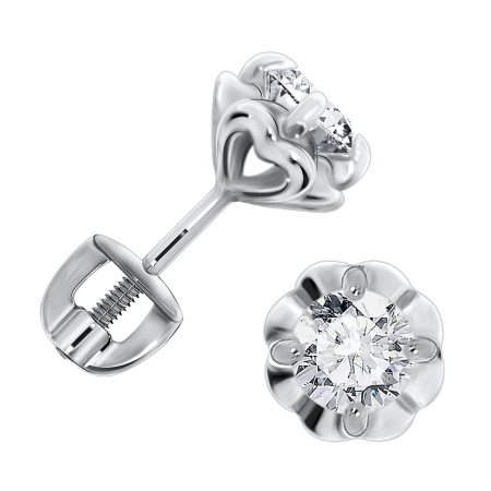 Купить оптом пусеты из серебра с фианитами П340200745 от Krasnoe