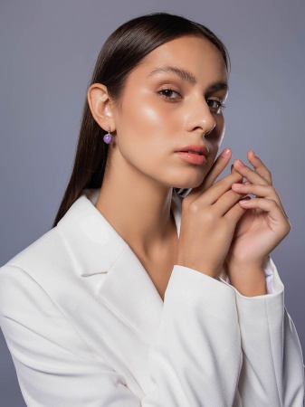 Купить оптом серьги из серебра с чароитами 2340465174 от Krasnoe