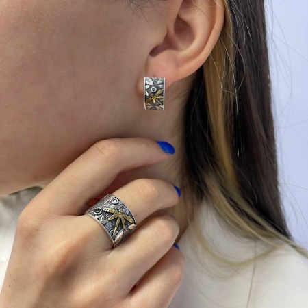 Купить оптом серьги из серебра с ситаллами 2317881766-64 от Krasnoe