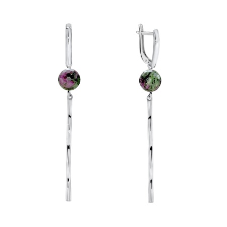 Купить оптом серьги из серебра с рубин-цоизитами 2340590725 от Krasnoe