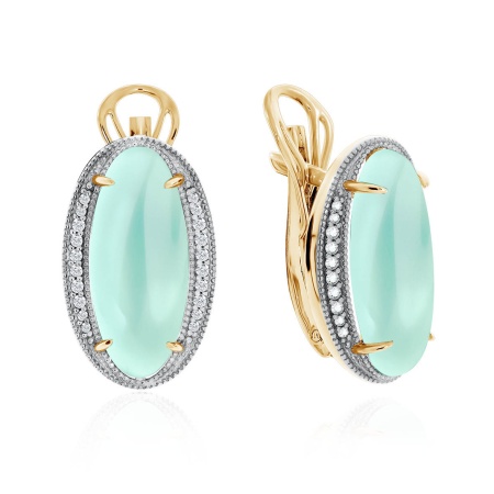 Купить оптом серьги из серебра с агатами и фианитами 2329390938л-61 от Krasnoe