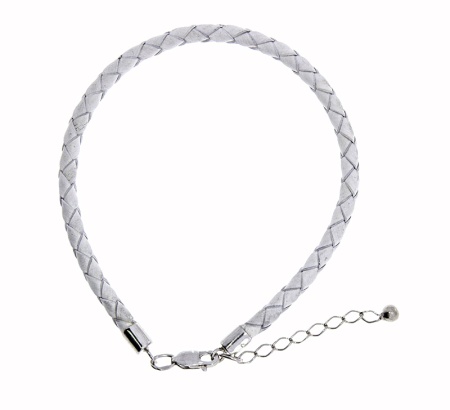 Купить оптом браслет из серебра с шнур кожаныйом 4340404111-20 от Krasnoe