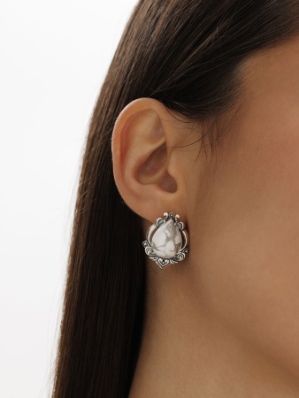 Купить оптом серьги из серебра с кахолонгами 2310К05992 от Krasnoe