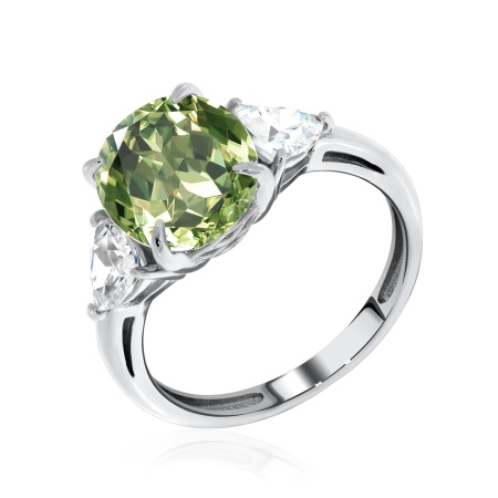 Купить оптом кольцо из серебра с кристалл ювелирныйом и фианитами 1340290998-98 от Krasnoe