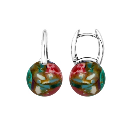 Купить оптом серьги из серебра с мозайкаами 2340М24318 от Krasnoe