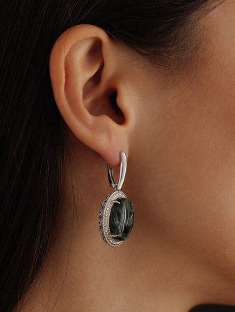 Купить оптом серьги из серебра с серафинитами 2340920963 от Krasnoe