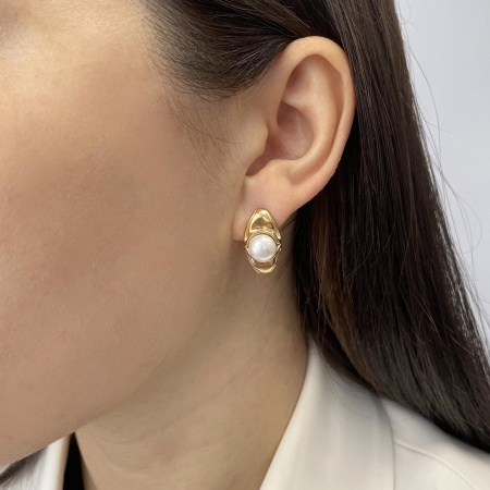 Купить оптом серьги из серебра с жемчугами 2320050836 от Krasnoe