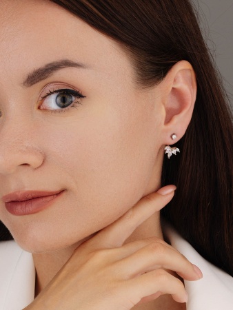 Купить оптом серьги из серебра с фианитами 2340205392 от Krasnoe